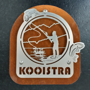 RVS en Corten Naambord "Visser"